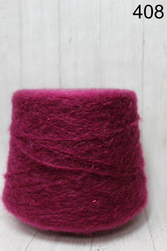 МОХЕР С ПАЙЕТКАМИ 408 ягодный